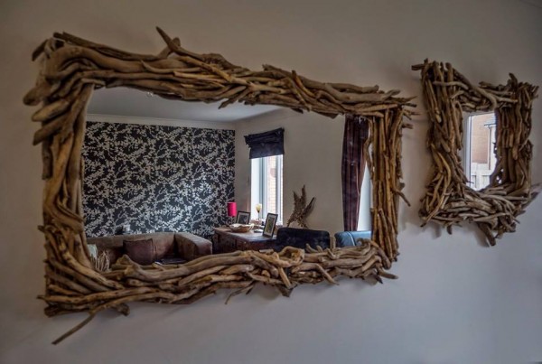 Large driftwood mirror