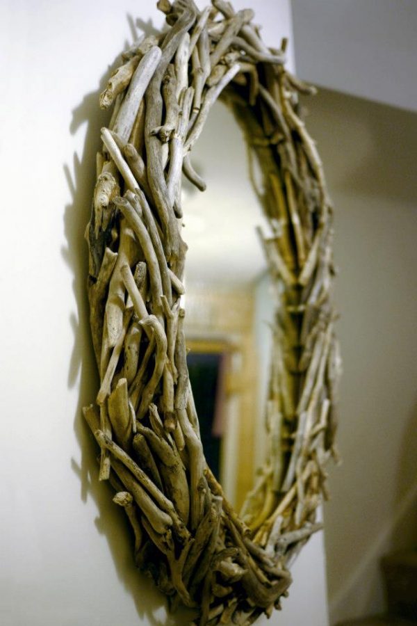 Large Oval Driftwood Mirror