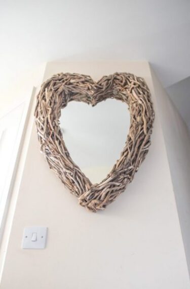 Driftwood Heart Mirror Hall Portrait