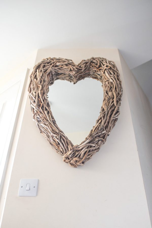 Driftwood Heart Mirror Hall Portrait